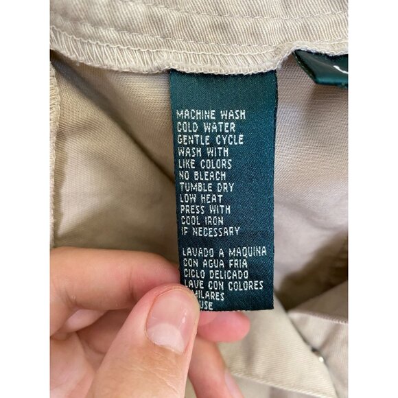 Lauren Ralph Lauren Womens Button Front Beige A-Line Midi Skirt Size 12 Cotton - Picture 5 of 7